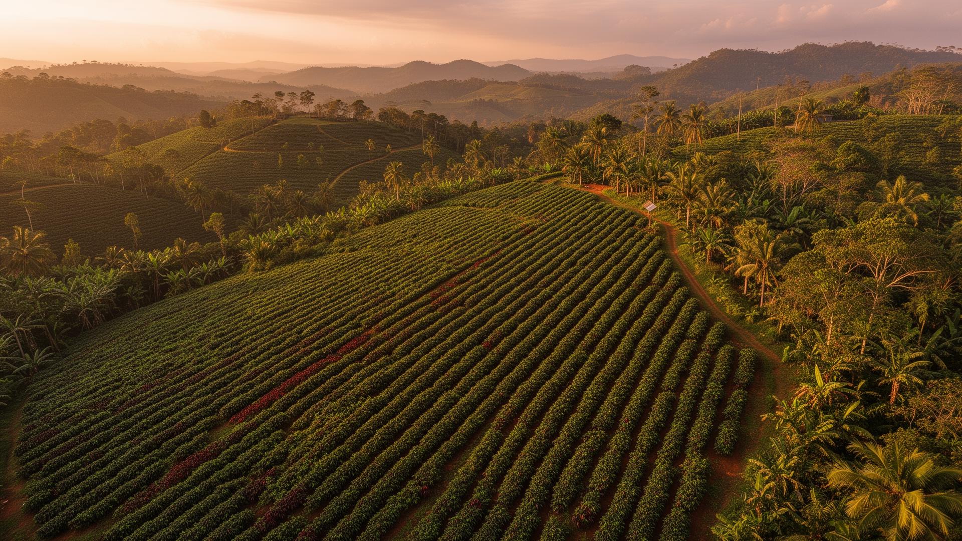 Area pertanian rempah Indonesia dari udara
